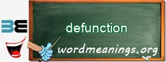 WordMeaning blackboard for defunction